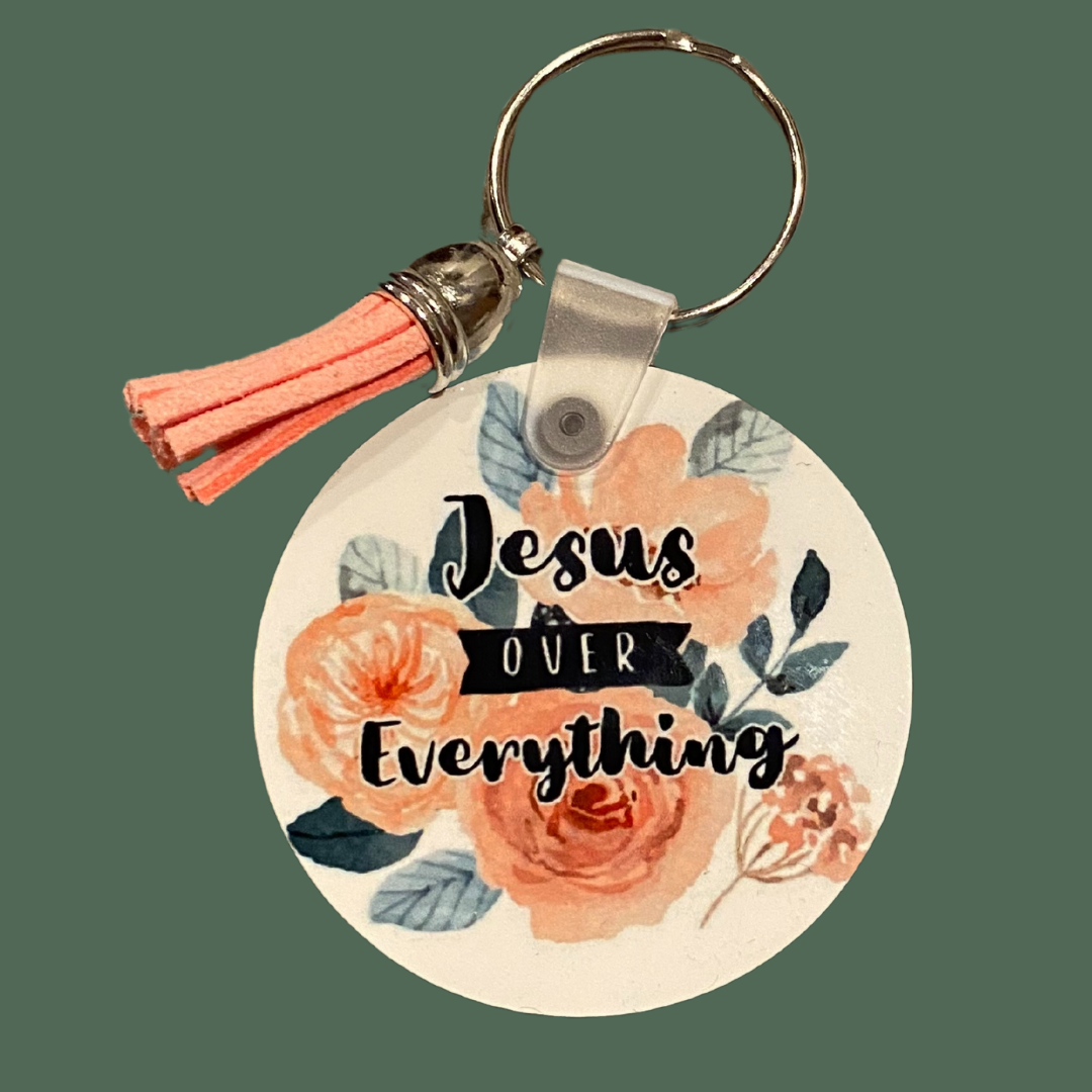 Jesus over Everything Keychain