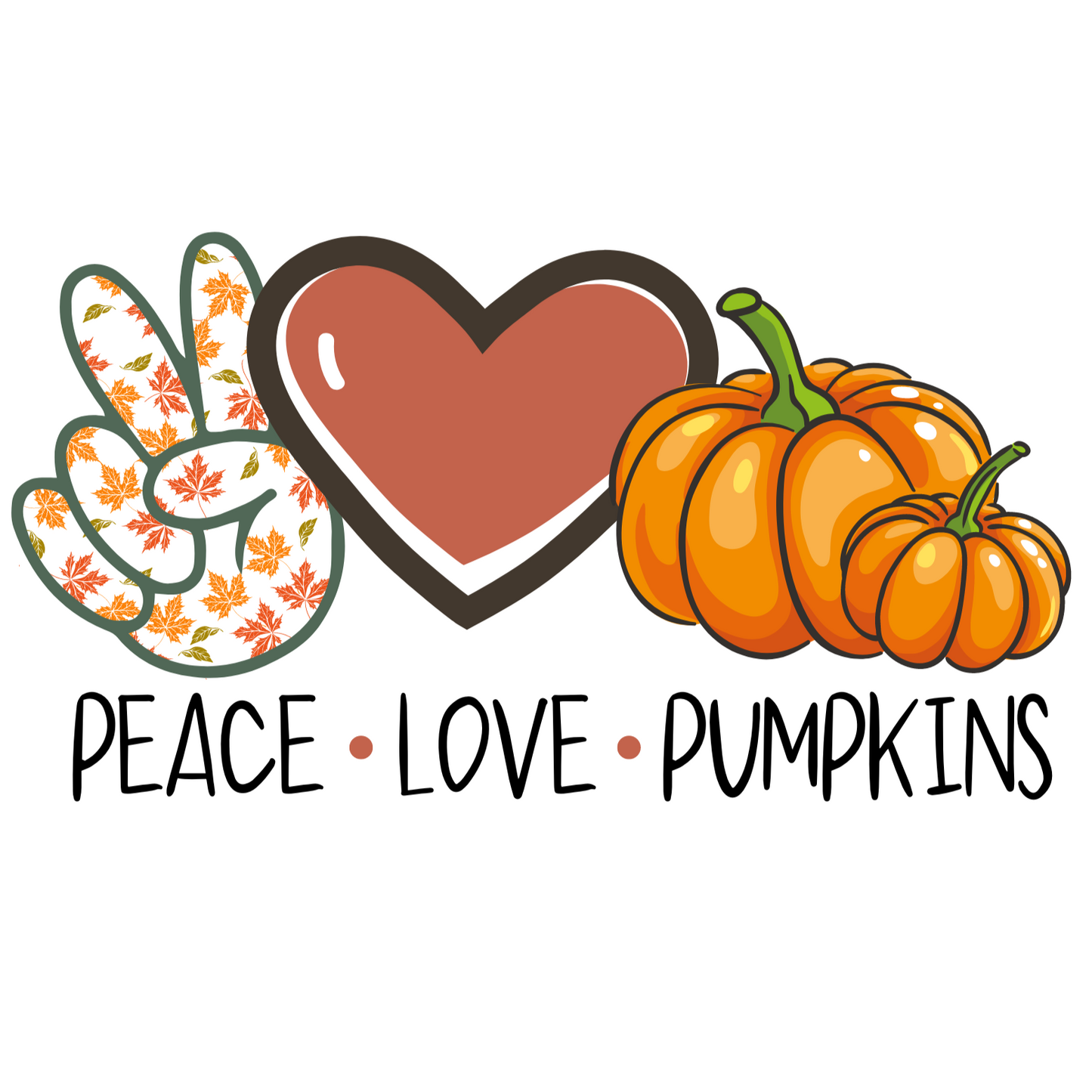 Peace Love Pumpkins Womens T-Shirt